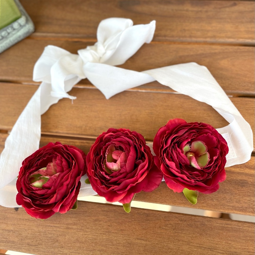 Beautiful Boho flower wedding belt with silk